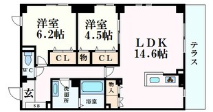 エフティー西宮北口B棟の物件間取画像